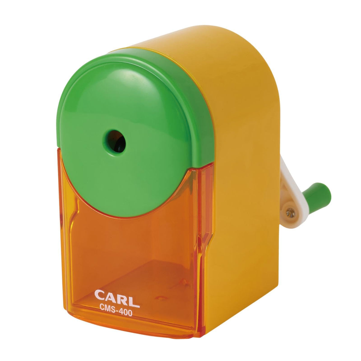 Carl Office Equipment, Flag, Yellow, Tabletop Manual Pencil Sharpener, with Breakage Lead Remover Function, Domestic Brand CMS-400-Y