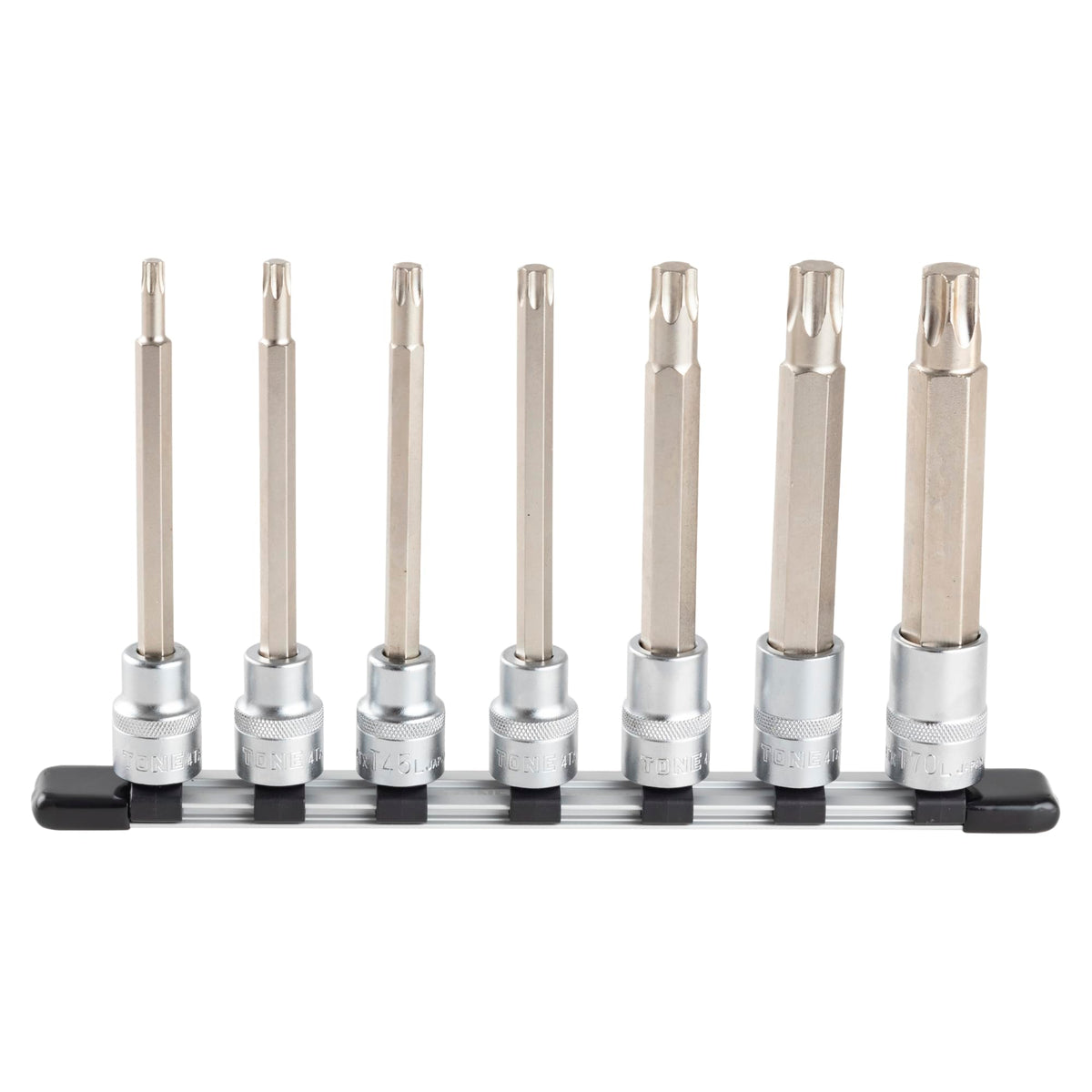 TONE 1/2" Drive 7 Piece Long Torx Bit Socket Set with Holder HTX407L