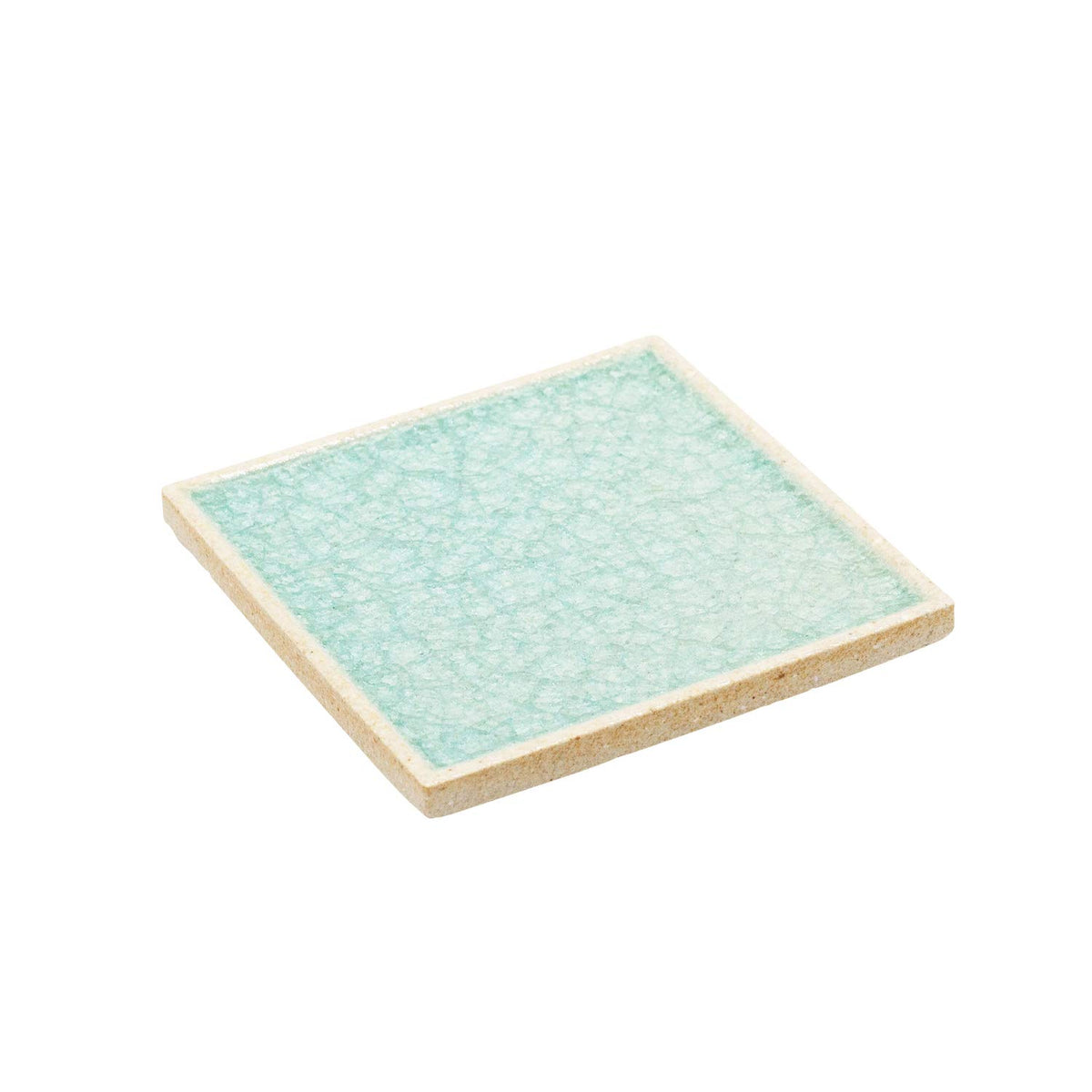 うつわ魯庵 Utsuwa Roan Seto Ware Diek, Your Food Looks Brightly Square Square Plate, Plate, Platter, Flat, Approx. 9.1 inches (23 cm), Light Blue, Aqua Tableware, Japanese Food, Made in Japan 156-0011