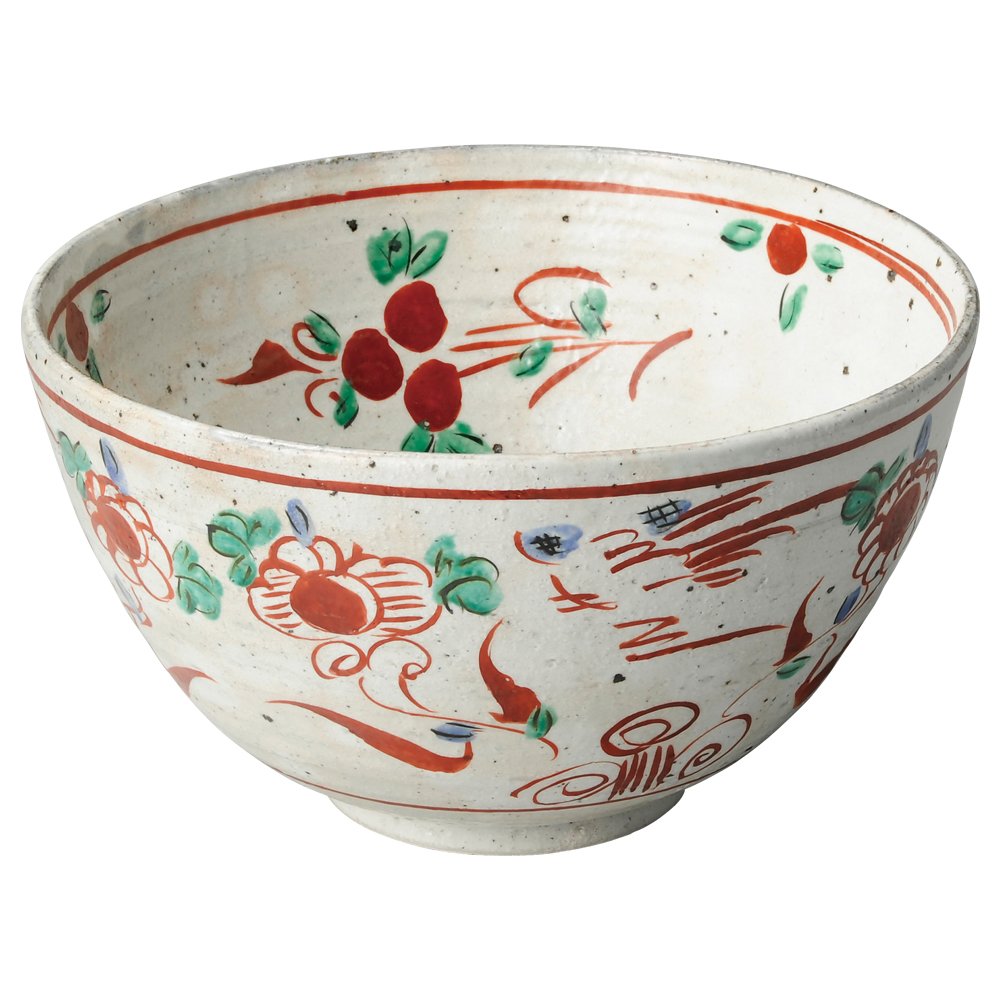 Yamashita Craft 14068340 Large Pot, Red, Diameter 11.8 x 6.7 inches (30 x 17 cm), Red Picture Flowers, Extra Large Counterpot, Red