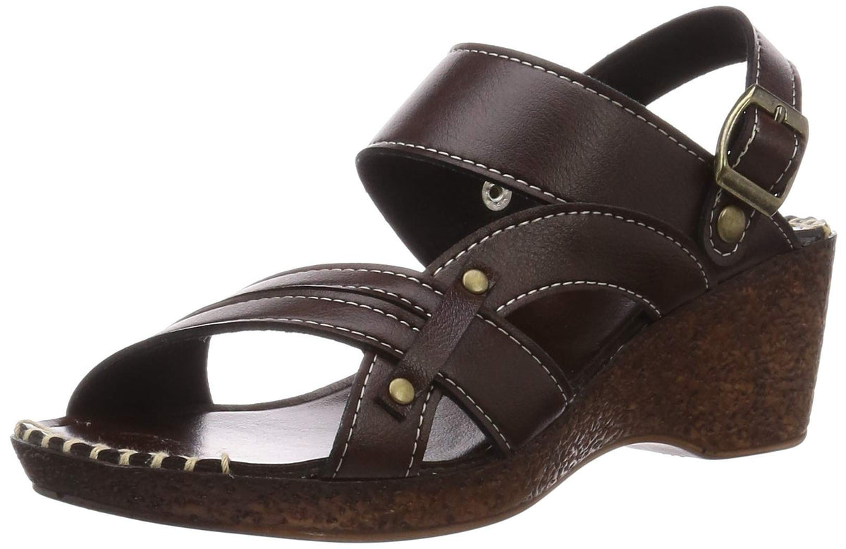 Santa Barbara Polo and Racquet Club 5507 Women's Sandals, dark brown, 24.0~24.5 cm 2E