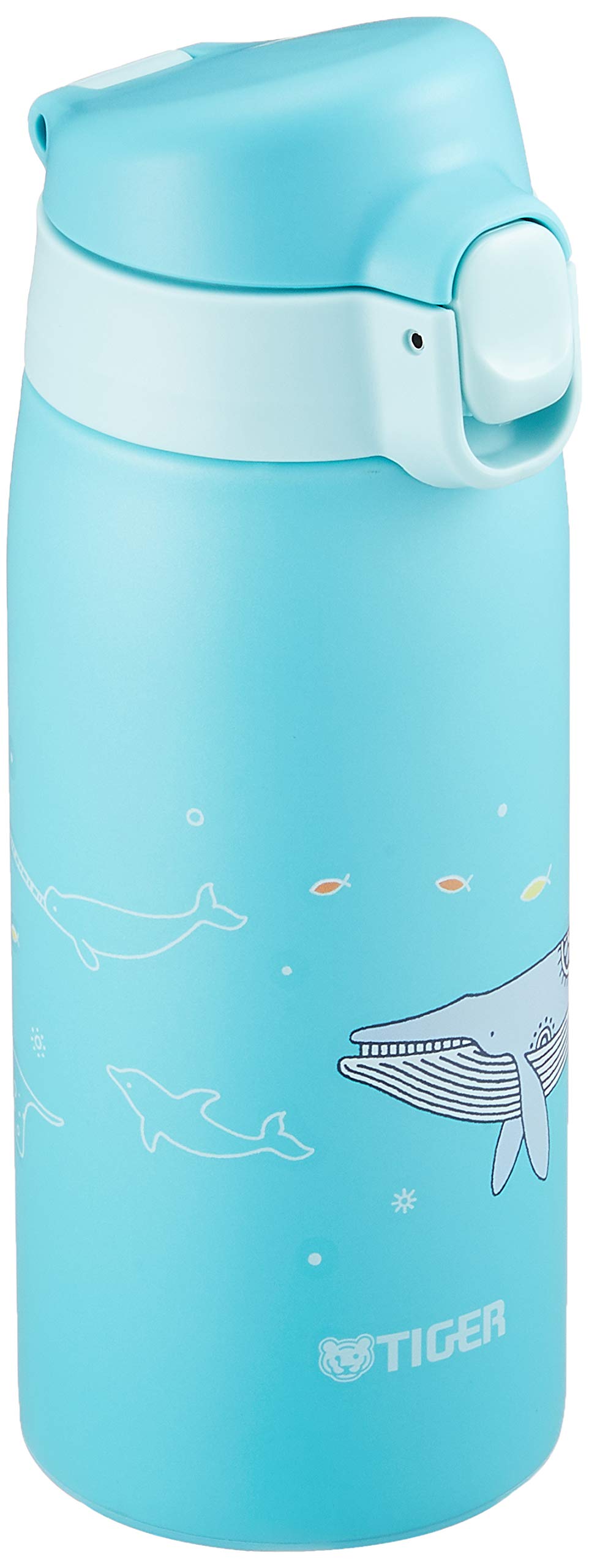 TIGER MCT-A035A Tiger Water Bottle, 11.8 fl oz (350 ml), Kameichido Mug, Stainless Steel Bottle, One-Touch, Lightweight, Whale