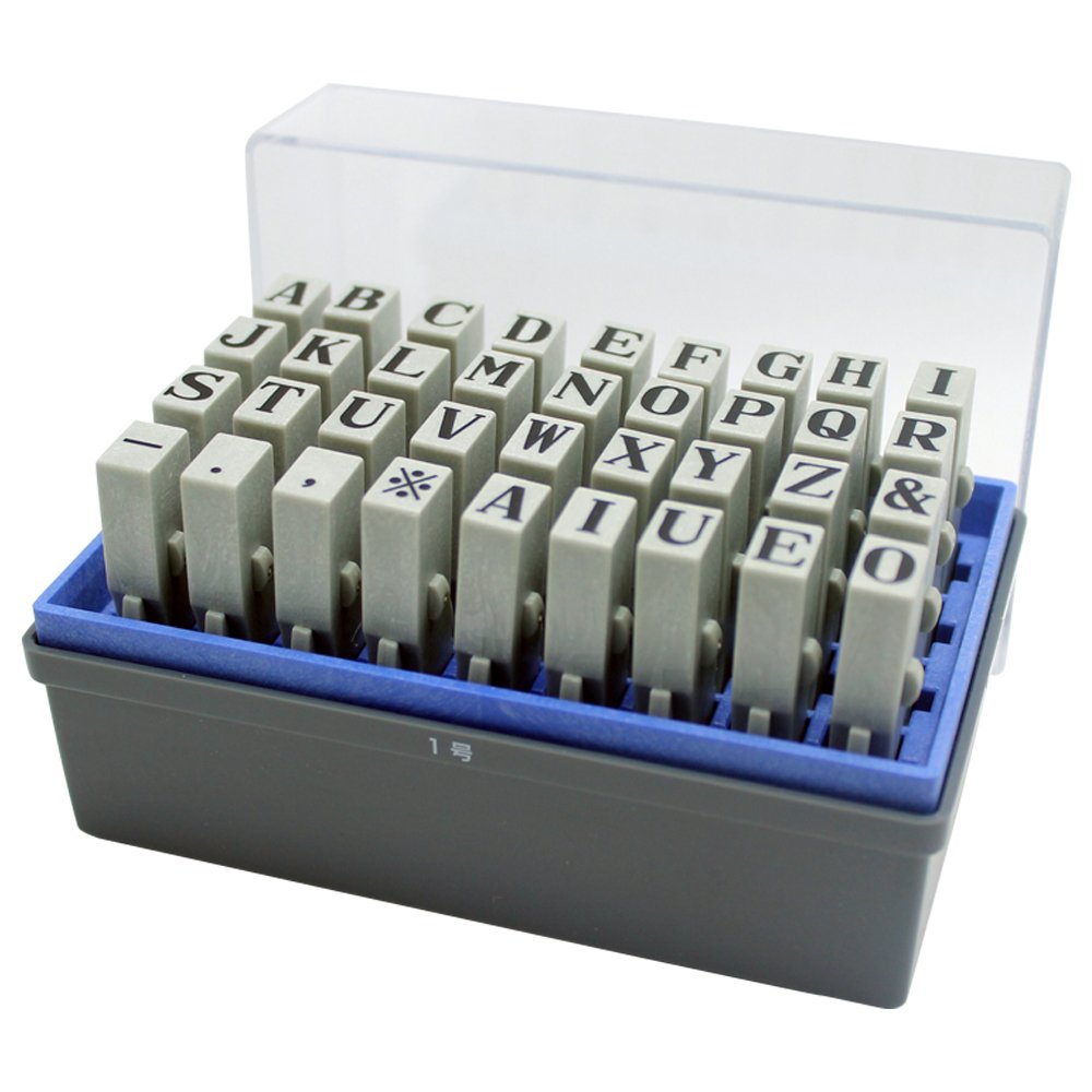Shachihata Rubber Stamp with Pattern, Connected Type Alphabet Set, GRA-1M, Minchotai No. 1