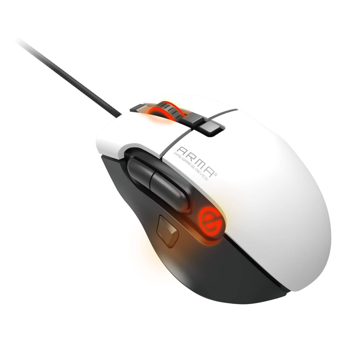 Elecom M-ARMA50WH Gaming Mouse, M, 8 Buttons, Equipped with Hardware Macro, DPI Adjustment (100-16000), White
