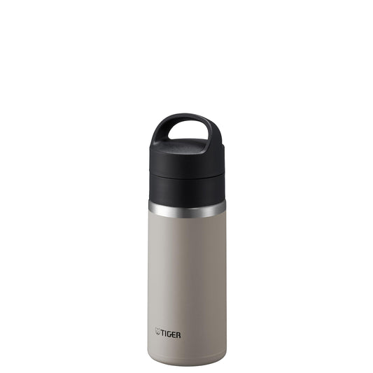 TIGER MKB-T036WK Water Bottle, 12.2 fl oz (360 ml), Vacuum Insulated Carbonated Bottle, Stainless Steel, Beer OK, Handle Holder, Portable, Compact, White