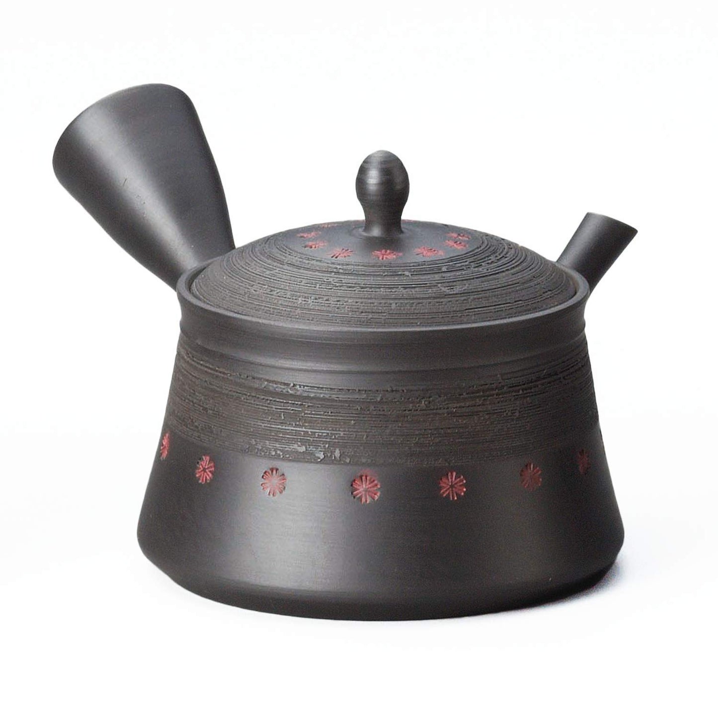Yamakiikai M234 Gyoku Black Cutting Pine Skin Seals Teapot