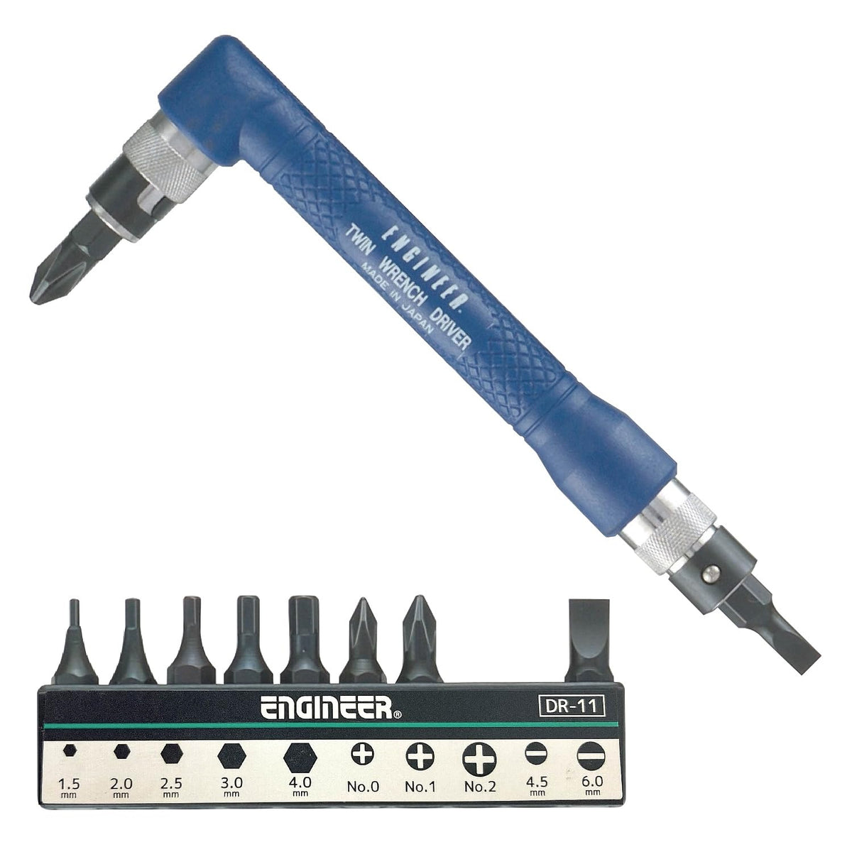 ENGINEER DR-07 Engineer Twin Wrench Screwdriver Set, 10 Bits