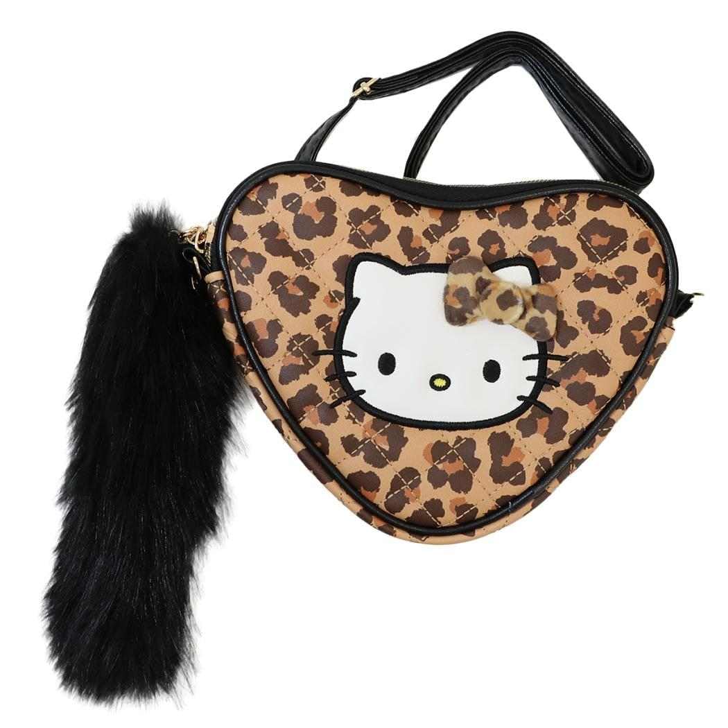 Sun Art Hello Kitty Fur Tail Heart Pochette Brown KT-5121-BR