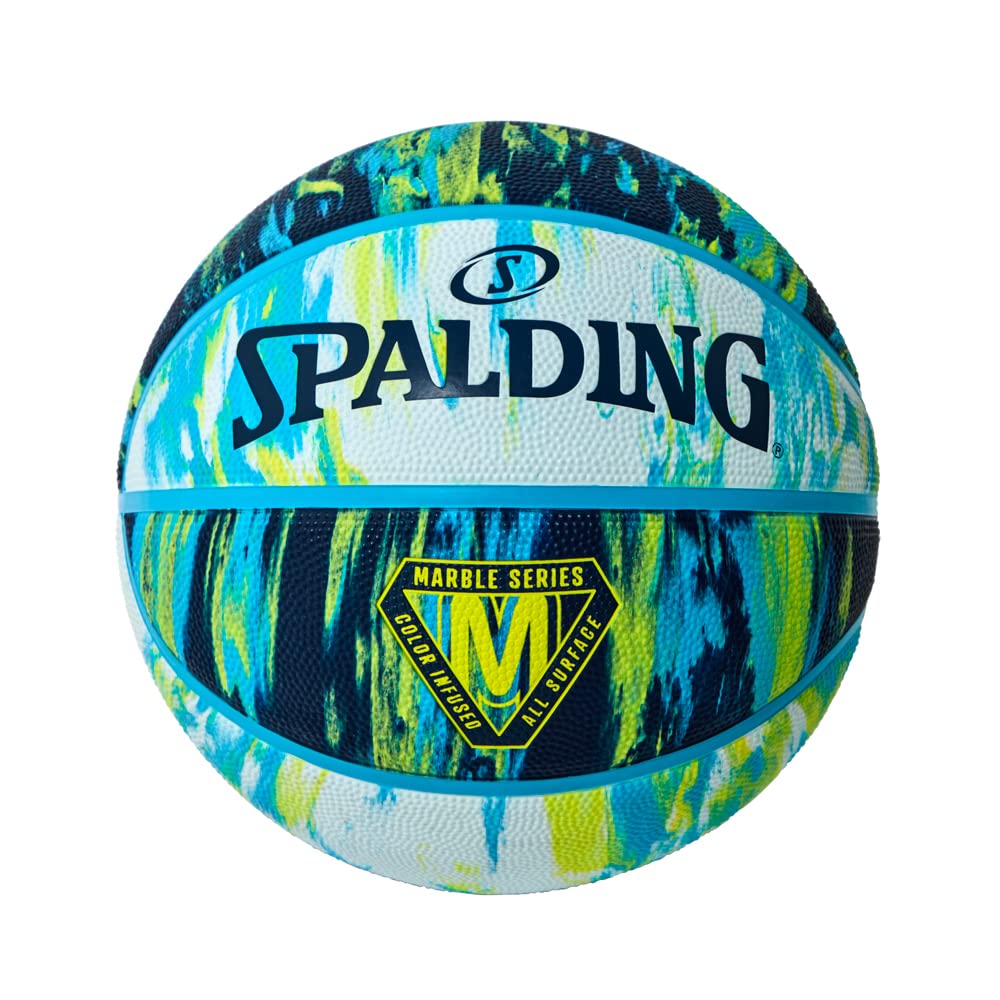 Spalding 84-803J Basketball Marble, Blue x Yellow, No. 7 Ball, Rubber, Basketball, Basketball