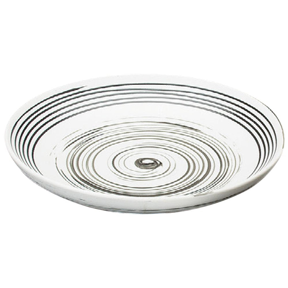 Yamasita Craft 11422340 White Uzu Line 7.0 Dish, 8.9 x 8.9 x 1.6 inches (22.5 x 22.5 x 4 cm)