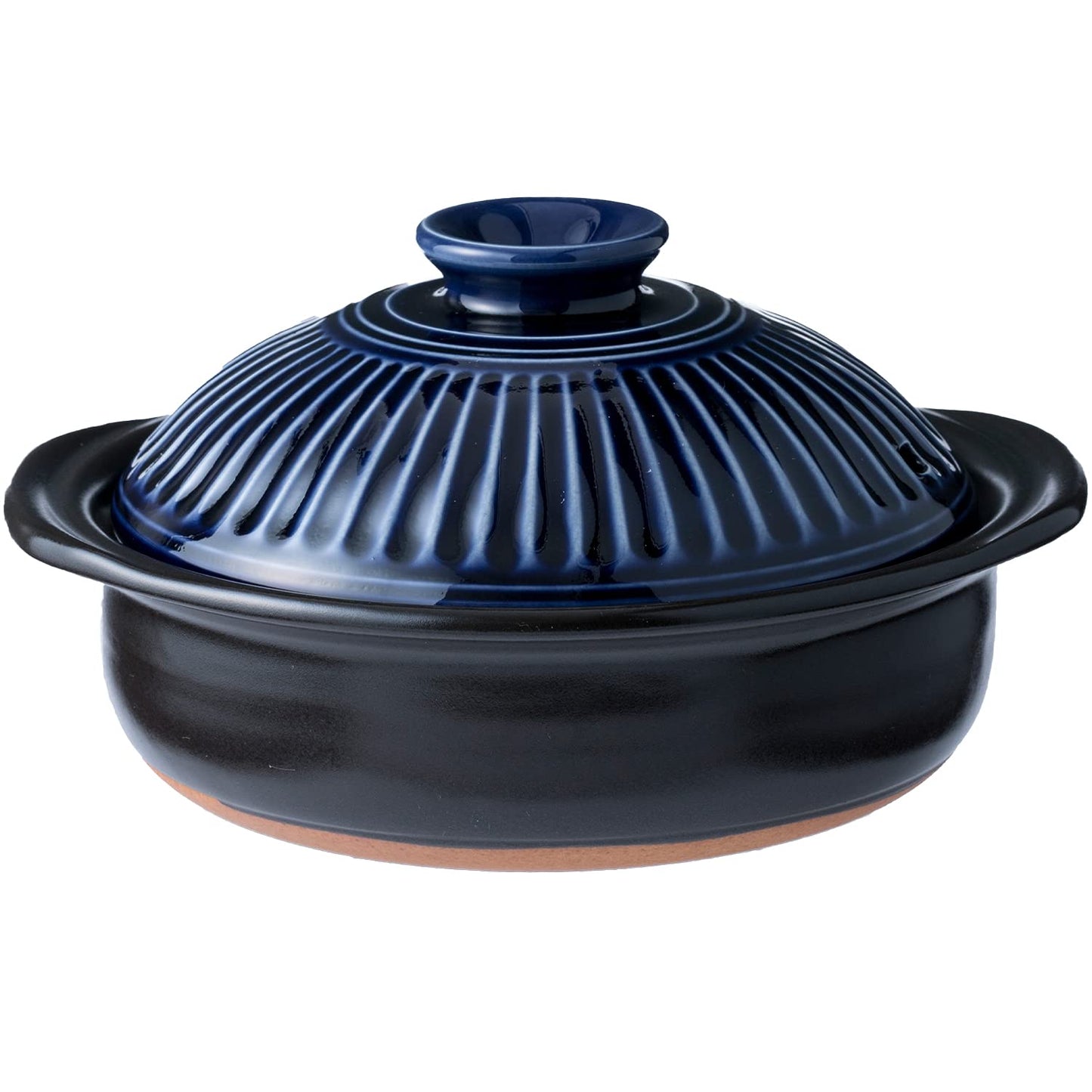 Ginpo Pottery Chrysanthemum Earthenware Pot, Banko Ware (No. 7 / Lapis/For 2 People), "Next Generation Earthenware Pot to Brighten Your Table" Stylish, Direct Fire