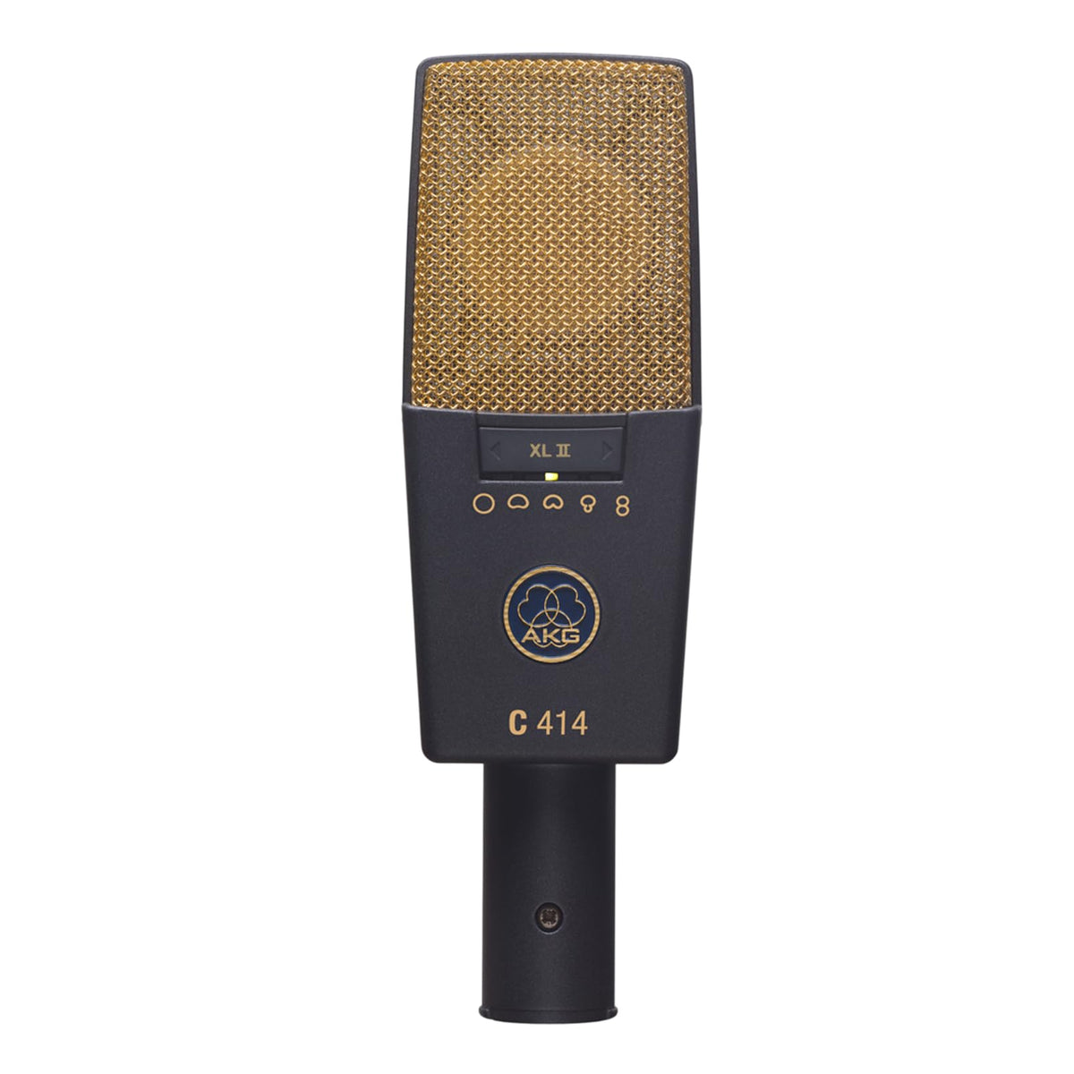 AKG Pro Audio C414 XLII Studio Grade Professional Large Diaphragm, Dual-Capsule, Vocal and Instrument Condenser Microphone with Rugged Aluminum Carrying Case. XLR Connector. Gray with Gold