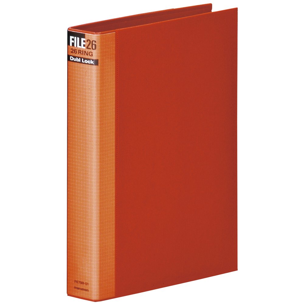 Maruman File 26 Double Lock 26‑Ring Binder with Durable Water Repellent Cover, B5, 7.17" x 10.12", Includes Secure Double Lock Rings, Holds Up to 250 Sheets, Red, Made in Japan