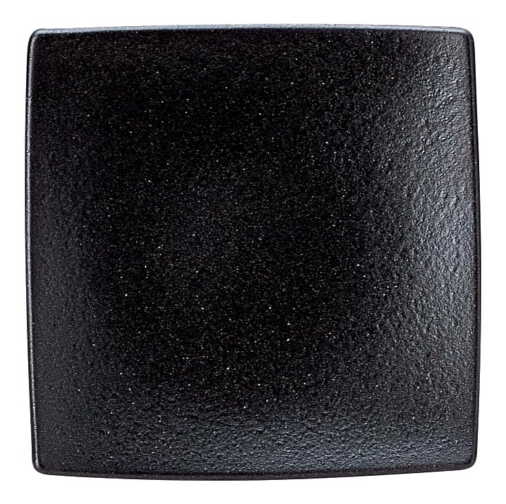 Koyo Pottery 14131062 Ebony Square Plate, 9.8 inches (25 cm), Dishwasher Safe, Made in Japan