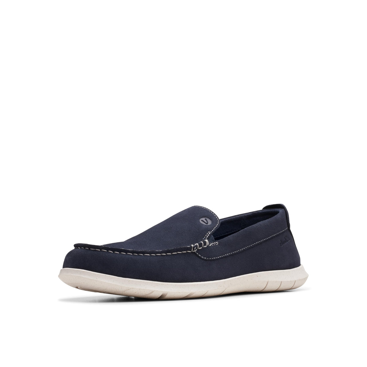 Clarks Collection Men's Flexway Step Moccasin, Navy Suede, 10.5 Medium US