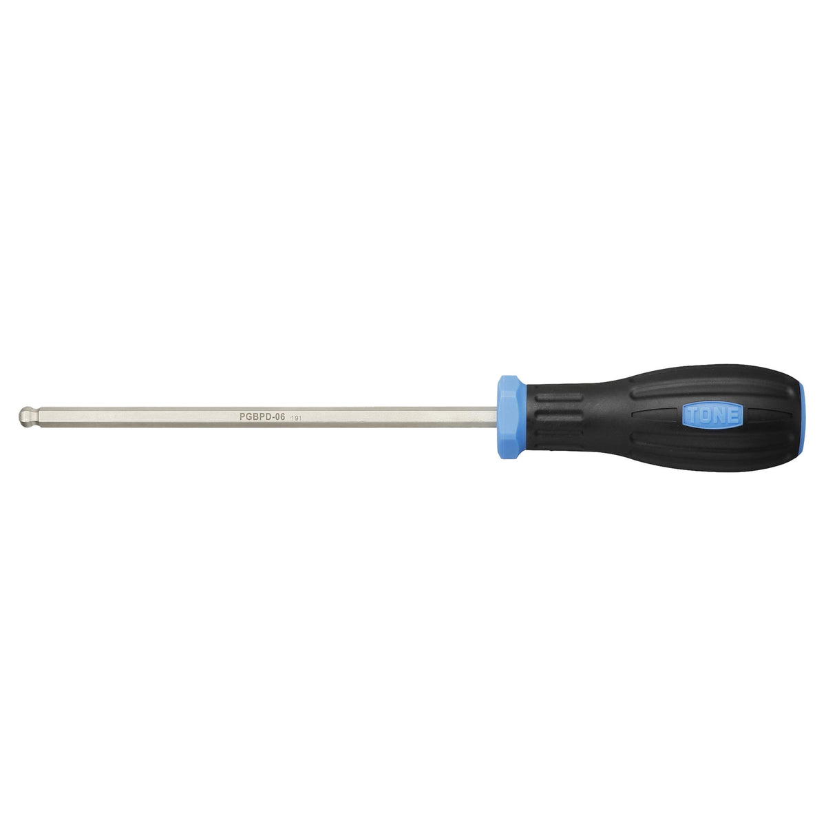 TONE Power Grip Ball End Hex Key Screwdriver PGBPD-06 Blue 6mm