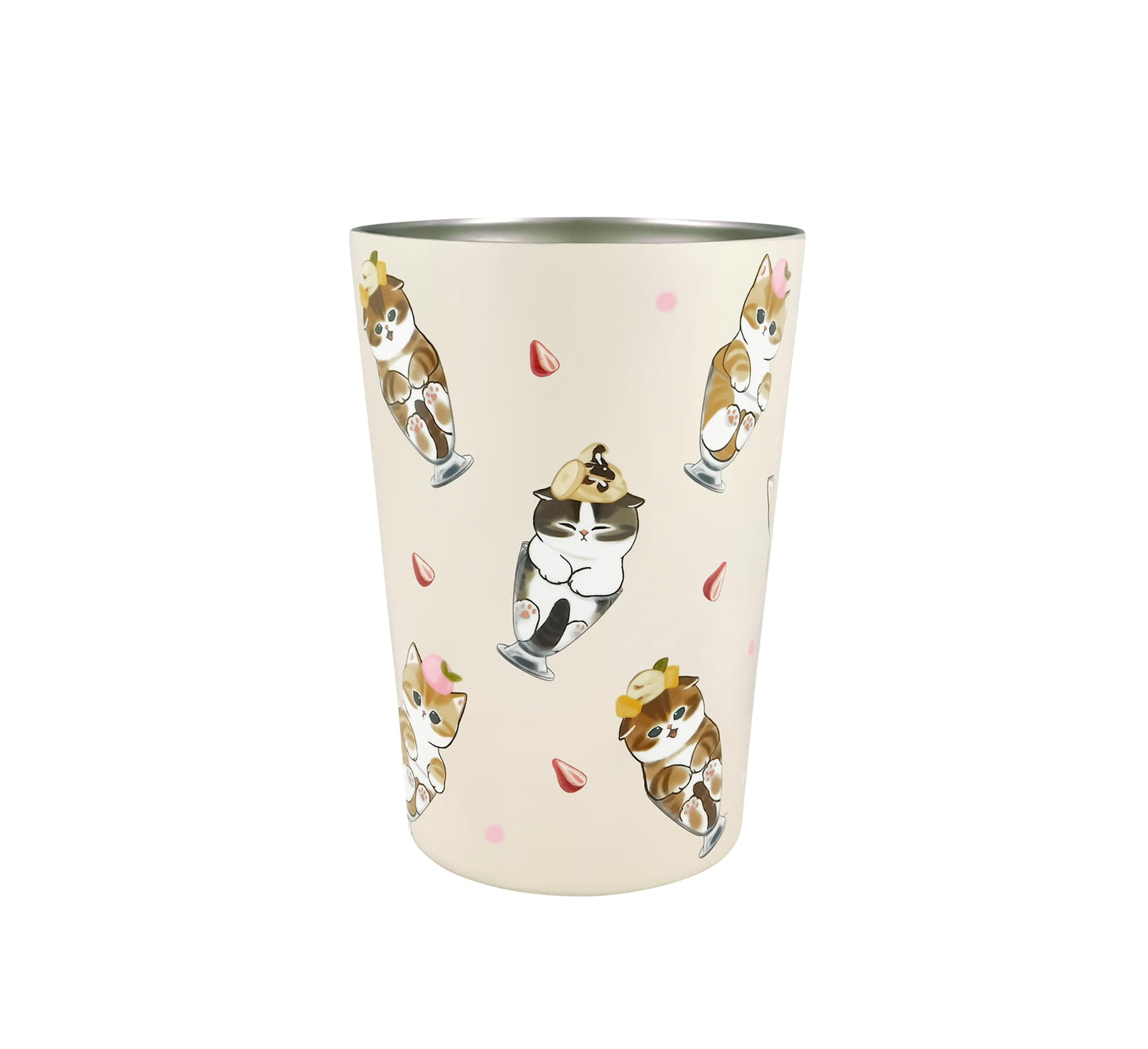 mofusand 53-2037 2-Way Vacuum Double Layer Tumbler, M, Cat Parfait, Office, Work, Desk, Hot and Cold Insulation, Holder, Cup, Cute, Cat