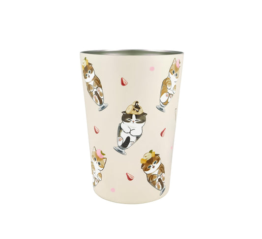 mofusand 53-2037 2-Way Vacuum Double Layer Tumbler, M, Cat Parfait, Office, Work, Desk, Hot and Cold Insulation, Holder, Cup, Cute, Cat
