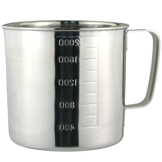 Nagao Tsubamesanjo 802000 Measuring Cup, 6.6 fl oz (2,000 ml), 18-8 Stainless Steel, Made in Japan
