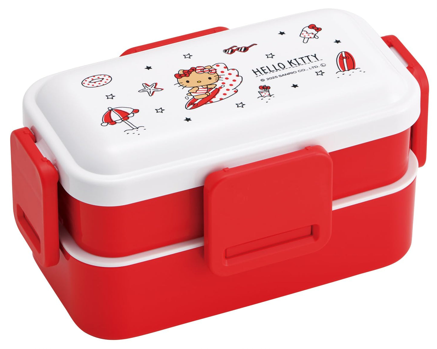 Skater PFLW4-A 2-Tier Lunch Box, 20.3 fl oz (600 ml), Sanrio Hello Kitty, Summer Days, Girls'
