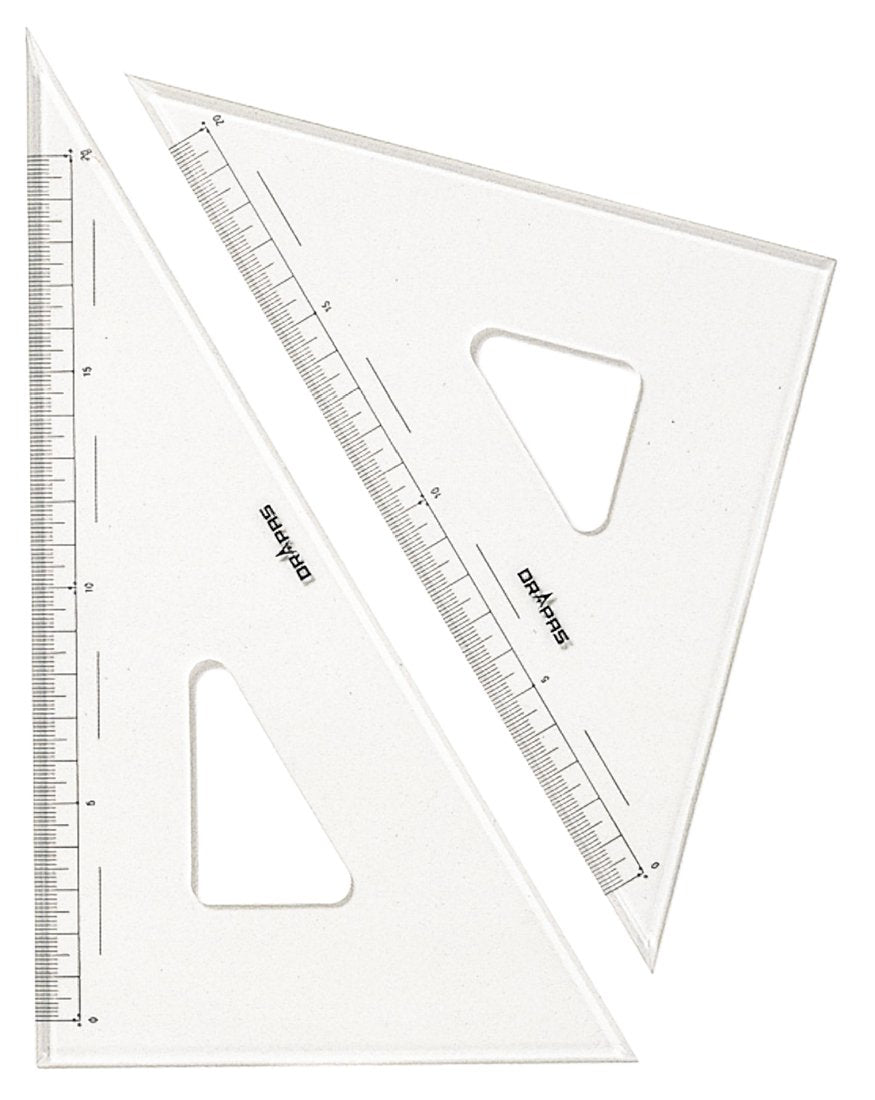 DRAPAS 13121 Triangular Ruler with Scale 0.08 inch (2 mm) Thick, 5.9 inches (15 cm)