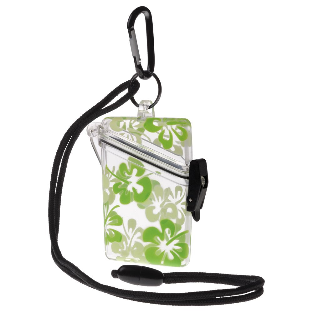 Witz Flower See-It-Safe 3.7in x 2.5in Waterproof ID/Badge Holder (Green)