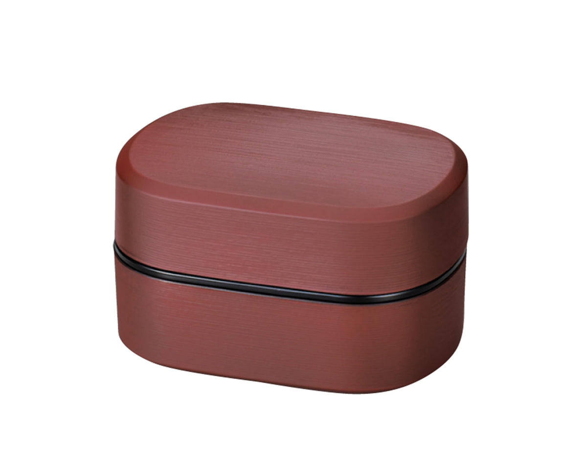 Tatsumiya Brush Kenroku Bento Box, Silver Vermilion, Size: Approx. W5.5 x D4.0 x H3.3 x 3.2 inches (14 x 10.2 x 8.5 x 30545 cm)