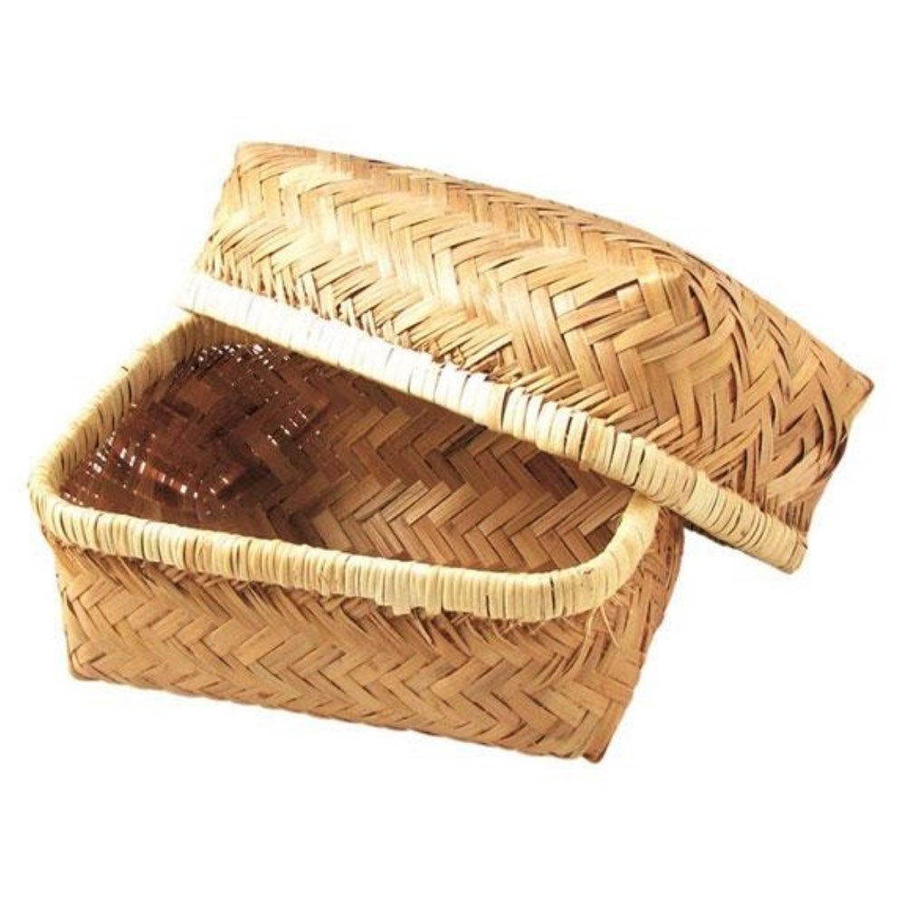 hirosho 100% Natural Bamboo Lunch Box, Breathable, Medium Size