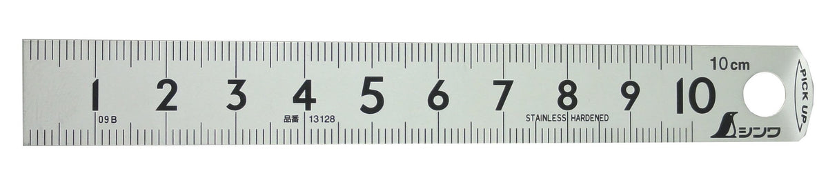 Shinwa Sokutei 13128 Pickup Scale, Silver Display, Top and Bottom Level, 0.04 inch (1 mm) Pitch, 3.9 inches (10 cm)