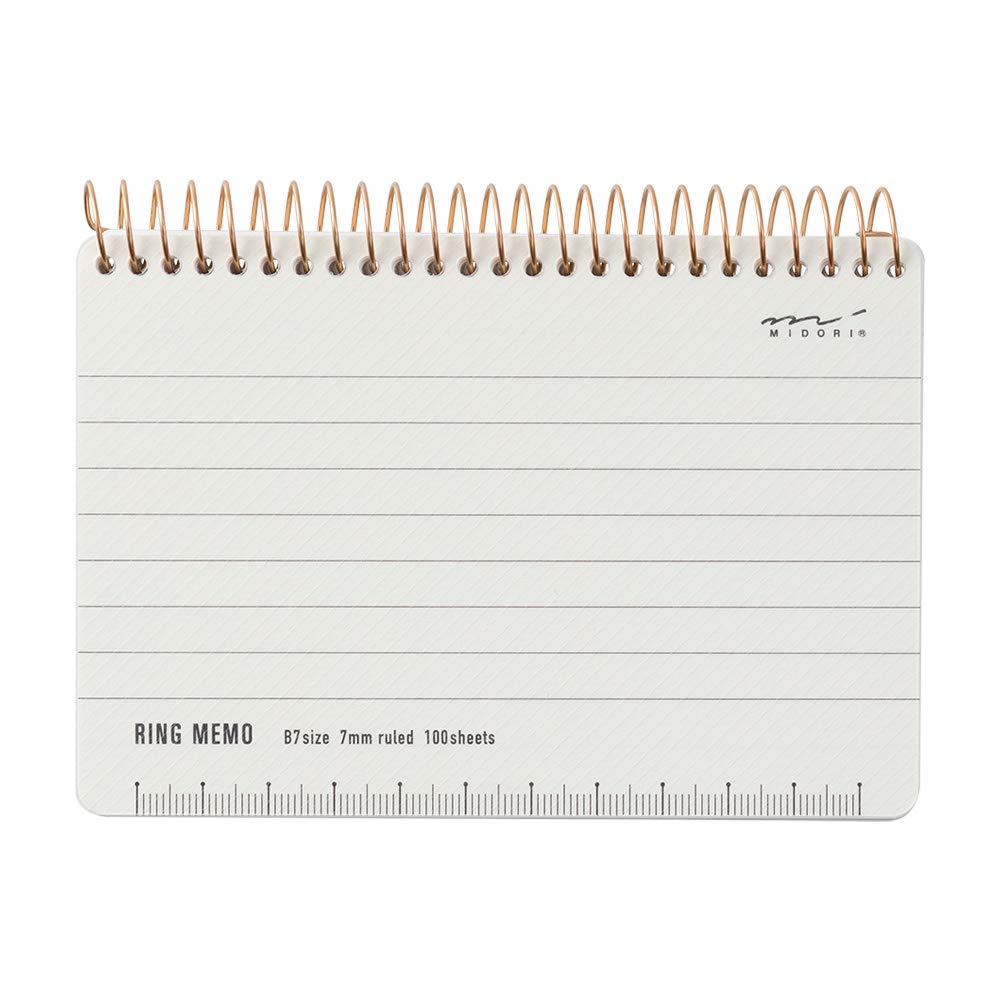 DESIGNPHIL 19055006 Midori Memo, Ring Memo, B7, Basic, White