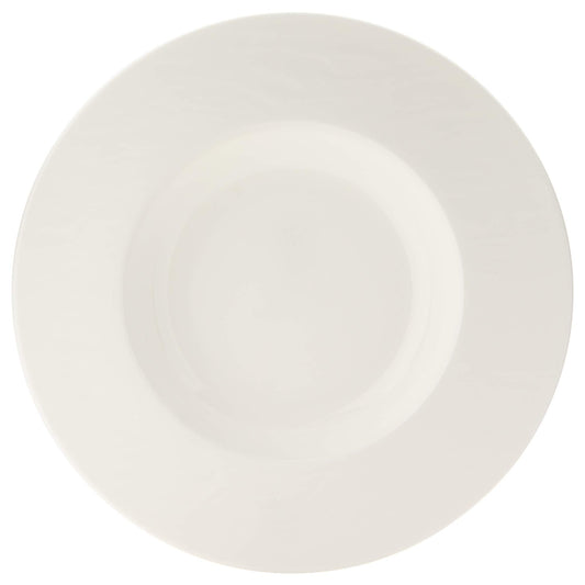 Narumi 51095-5624 Pasta Plate, Stone Relief, 9.1 inches (23 cm), White, Simple, Stylish, Relief, Rim, Soup, Microwave Warm, Dishwasher Safe