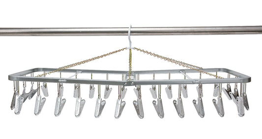 Keystone Mercury MELAHA30 Square Laundry Hanger, Silver, 30 Pinch