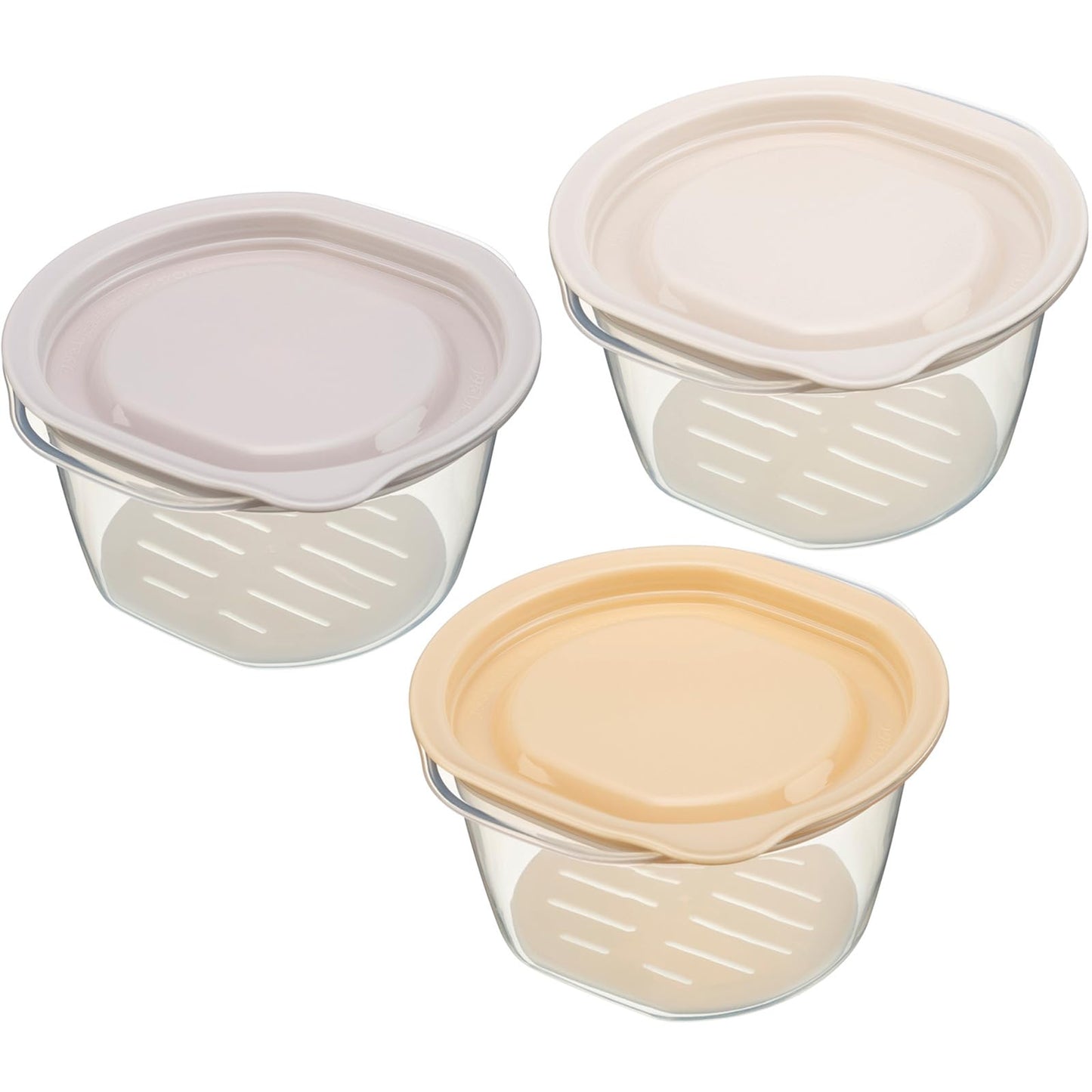 Inomata-K 1774 Rice Containers with Soot Rice Containers, Set of 3, Made in Japan, Breaks Out Steam and Store Deliciously, With Lid On, Microwave Heating OK