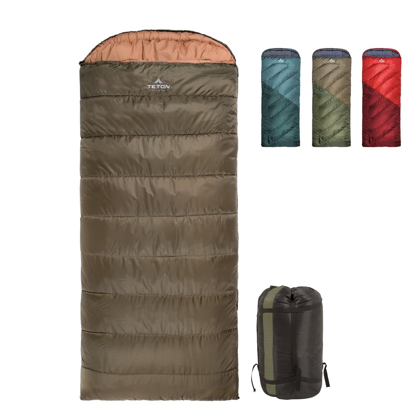 Teton Celsius Regular, 0 Degree Sleeping Bag, All Weather Bag for Adults and Kids Camping Made Easy and Warm Stuff Sack Included