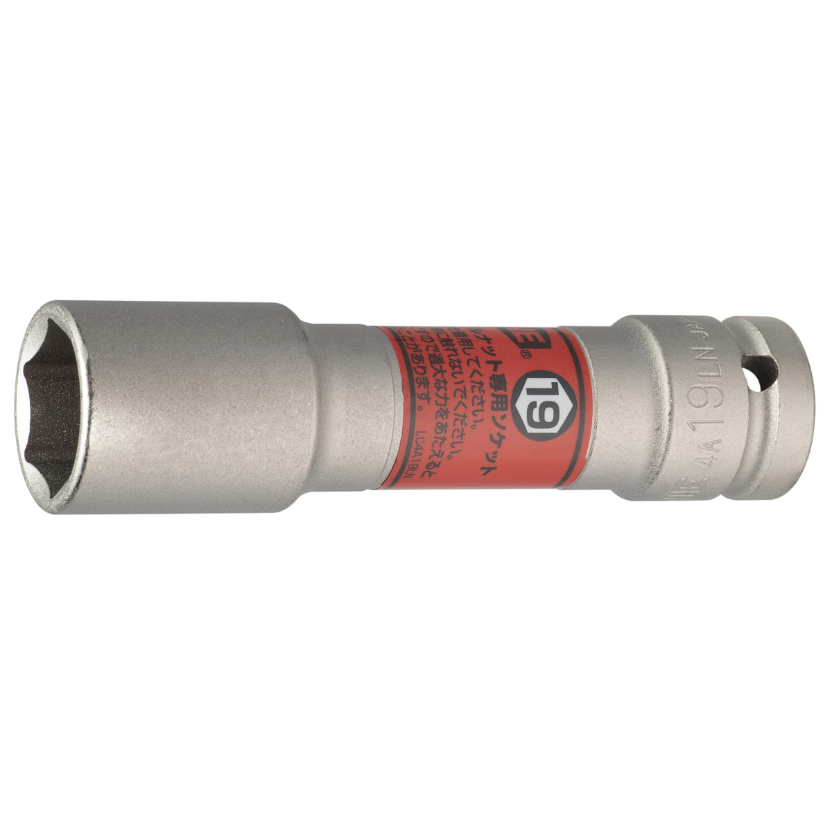TONE Thin Type Wheel Nut Long Socket for Impact Wrench 4A-19LN 1/2" Inch Drive Red 19mm