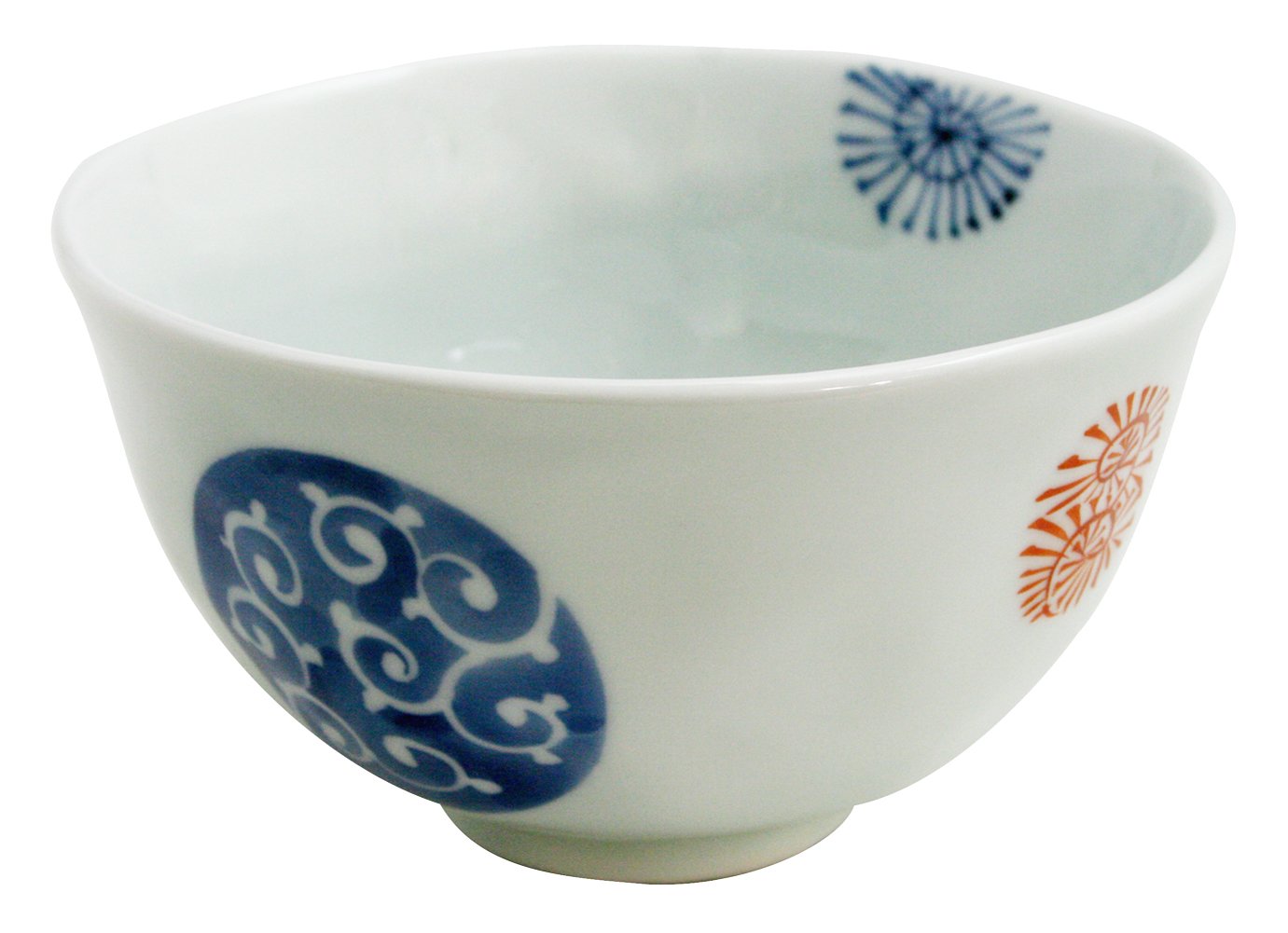 Arita Ware 95092 Sota Kiln Round Crest Arabesque Rice Bowl, Large