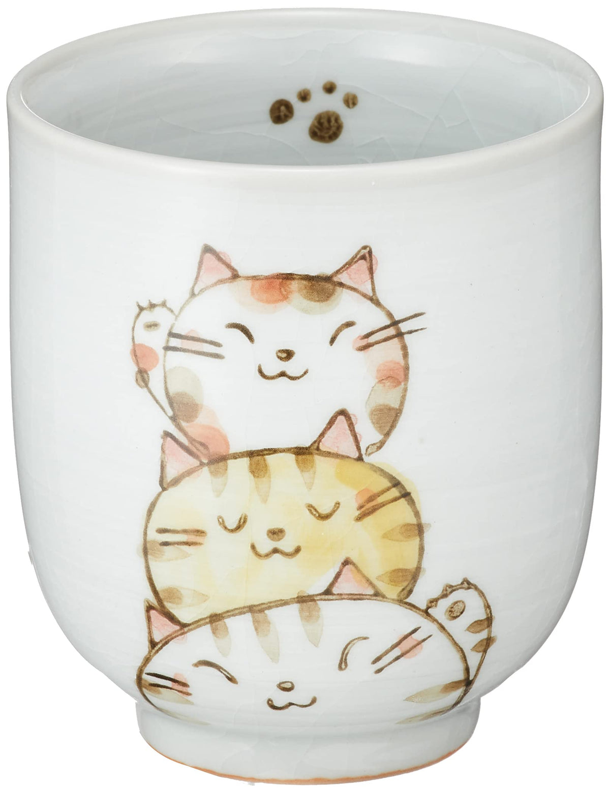 Setoyaki 091-0029 Yumekobo Trio the Nyan Teacup, Cup, Small, Approx. 6.8 fl oz (200 ml), Made in Japan
