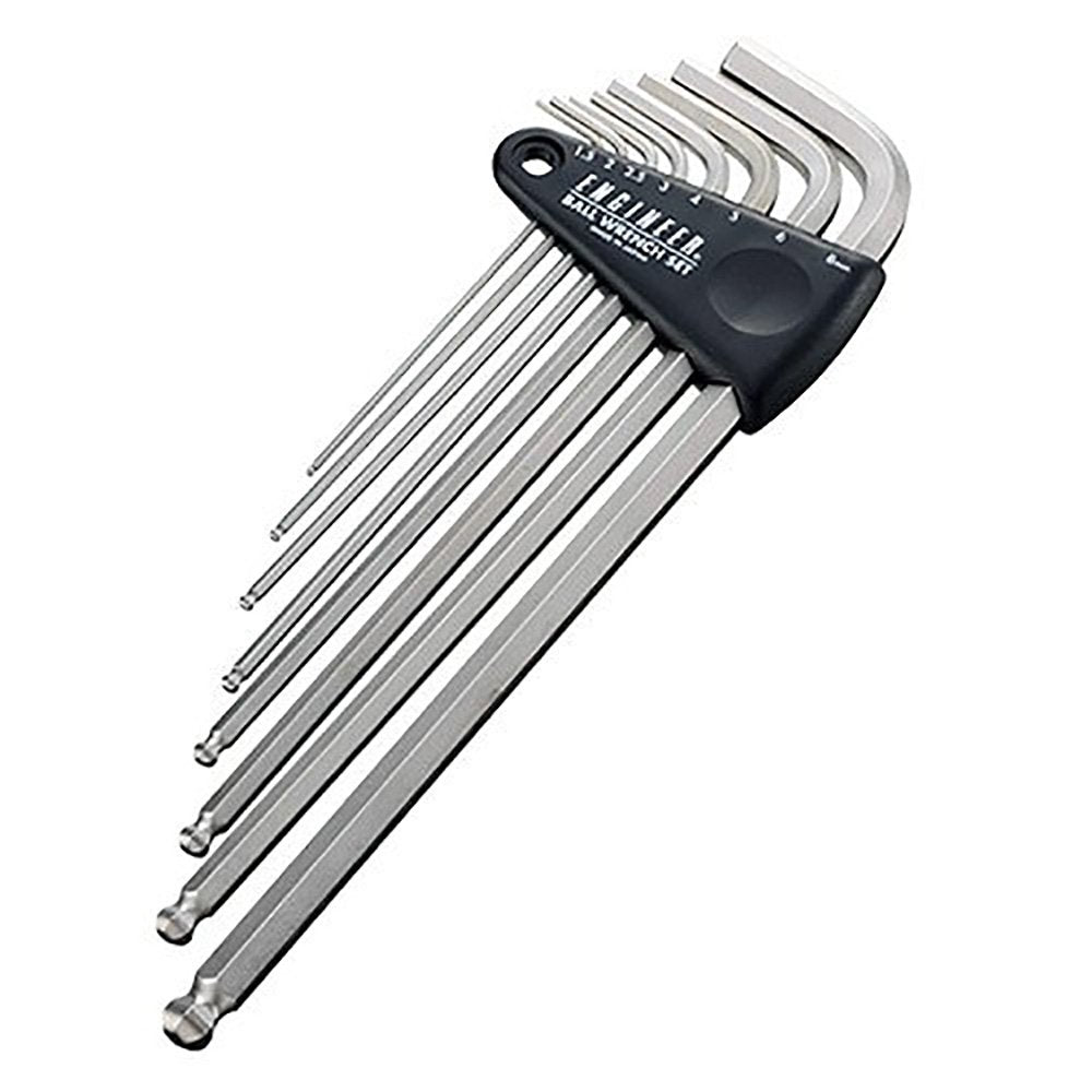 ENGINEER TWB-01 Ball Wrench Set, Long Type, 8 Piece Set