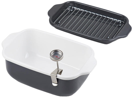 Fuji Hollow Square Tempura Pot Cool Gray (with thermometer and snow net) AMZ-TP20K.CG (Amazon.co.jp Exclusive)