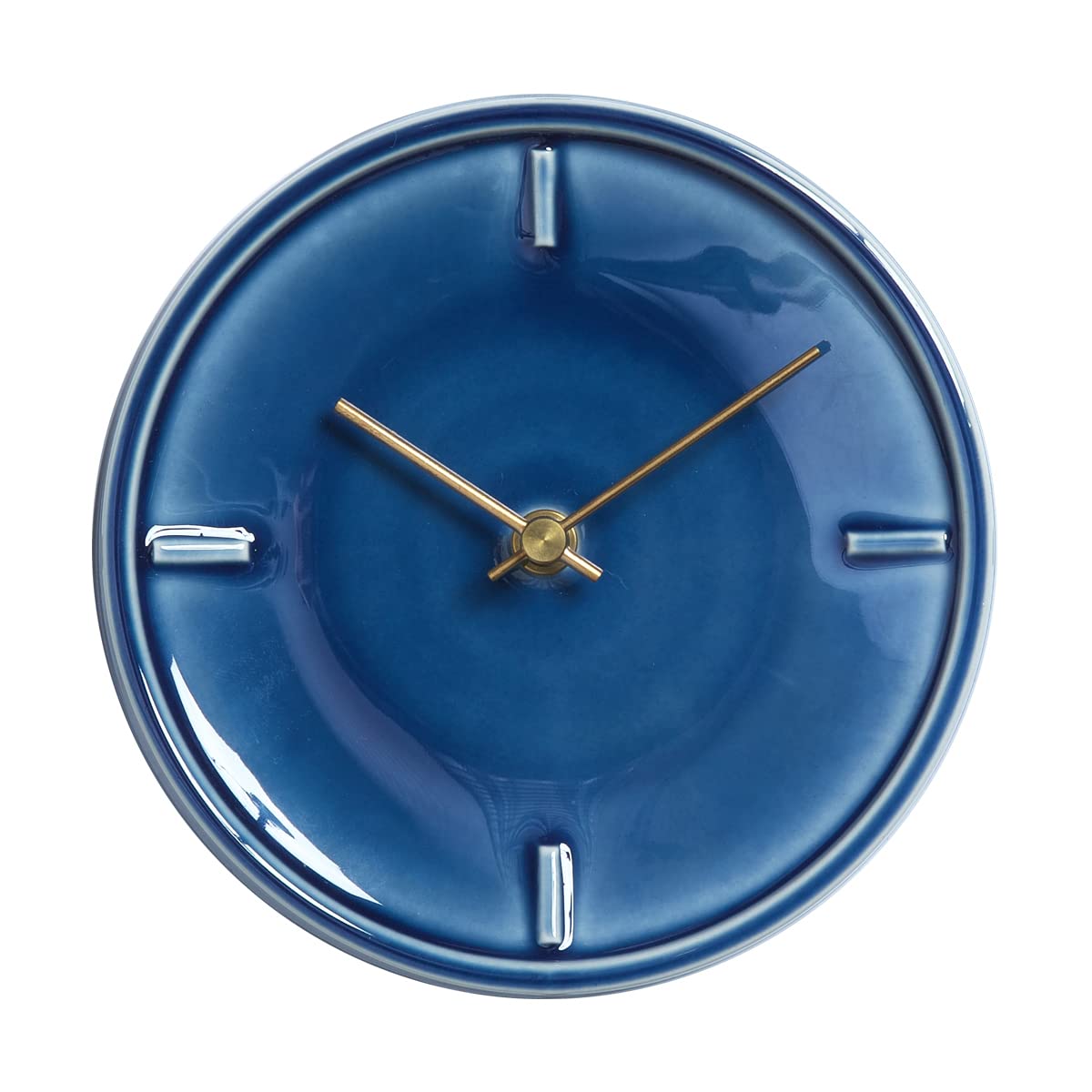 SUGY Glazed Clock,6 Inch,Ceramic,Analog Wall Clock,Cool,Natural,Modern,Japan (Blue)