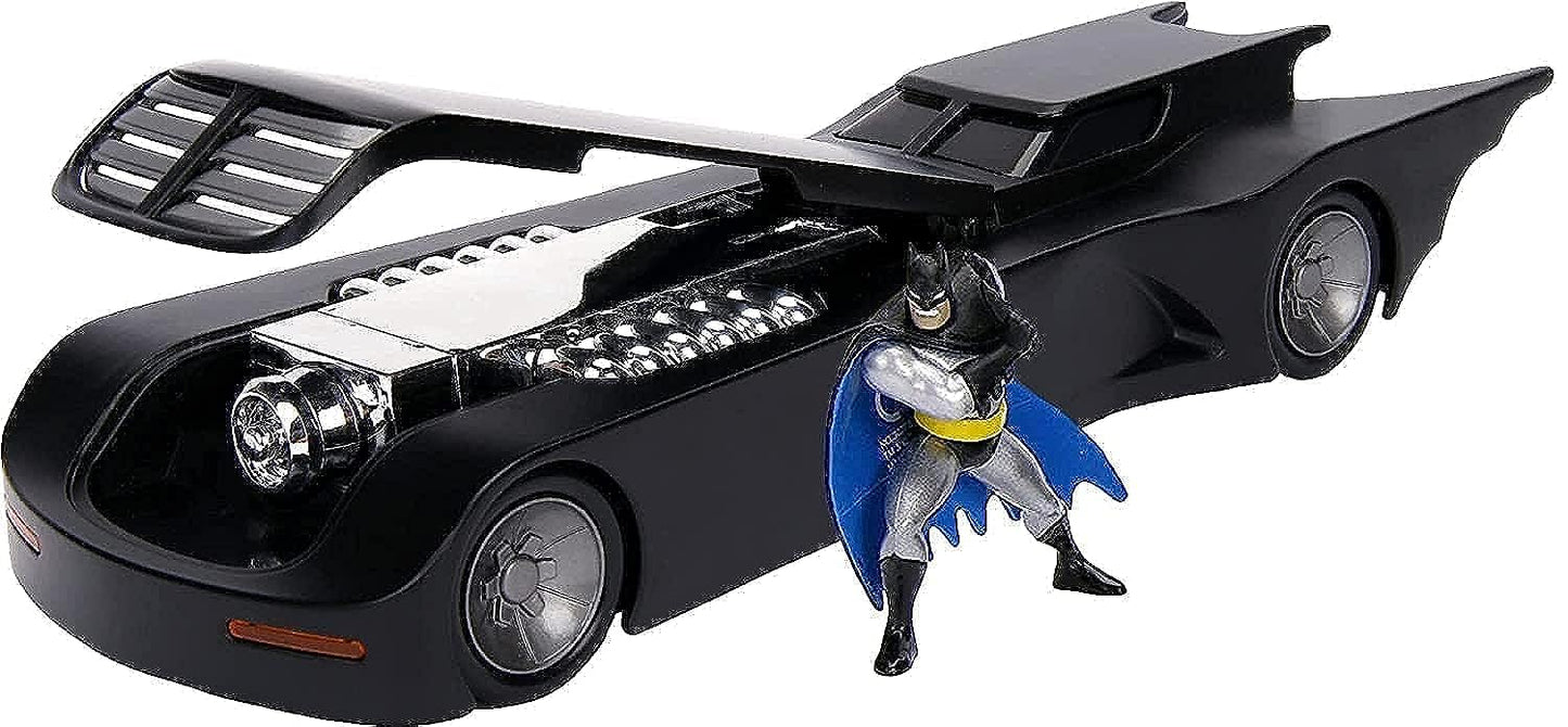 Jada Toys 1:24 Batman Animated Series Batmobile Die-cast Car with 2.75" Batman Figure, Toys for Kids and Adults