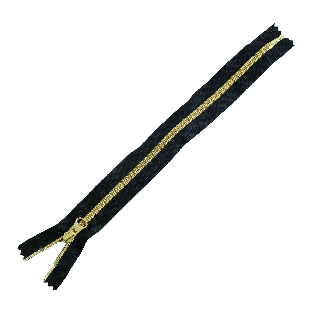 Y.K.K Metallic Single Opening Zipper, Black x Gold, 11.8 inches (30 cm), 3 Pieces, 5CM30-1G