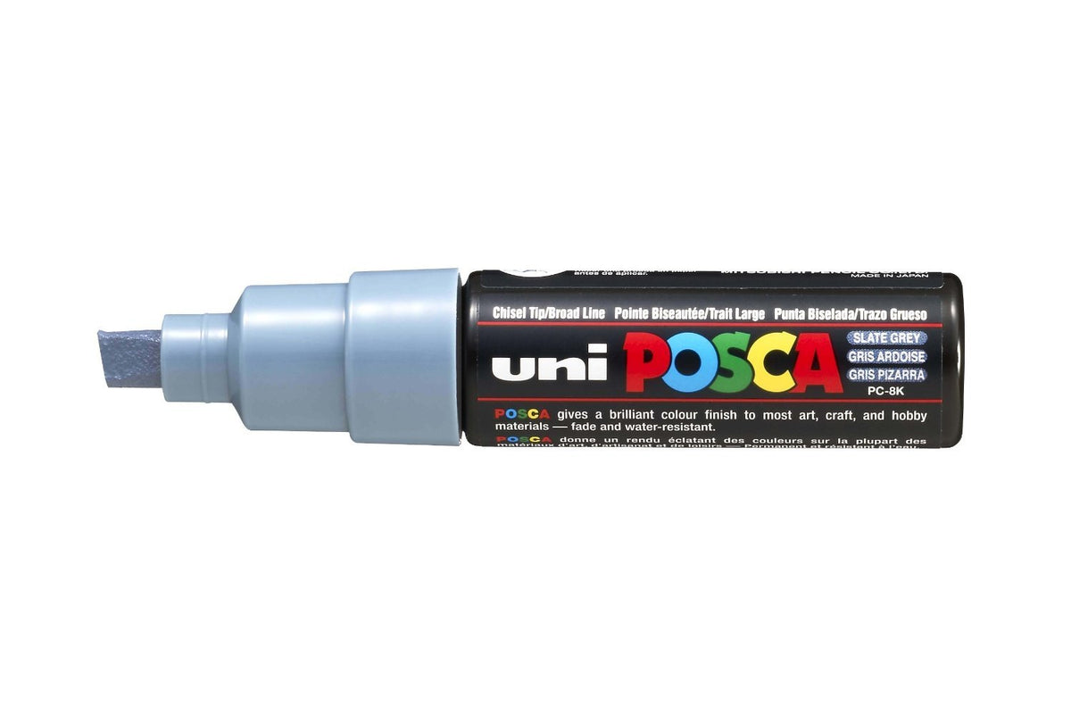 Posca Acrylic Paint Marker, Broad Chisel, Gray