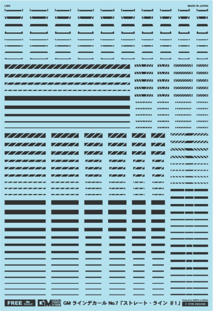 Ashita Decal GM Line Decal No. 7 "Straight Line #1" Dark Gray