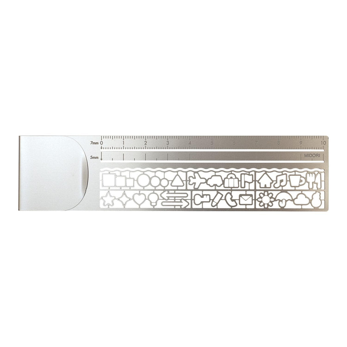 Midori 42229006 Clip Ruler, Silver