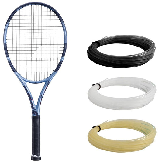 Babolat Pure Drive 11th Gen Tennis Racquet (4 3/8" Grip) Strung with White Syn Gut at Mid-Range Tension