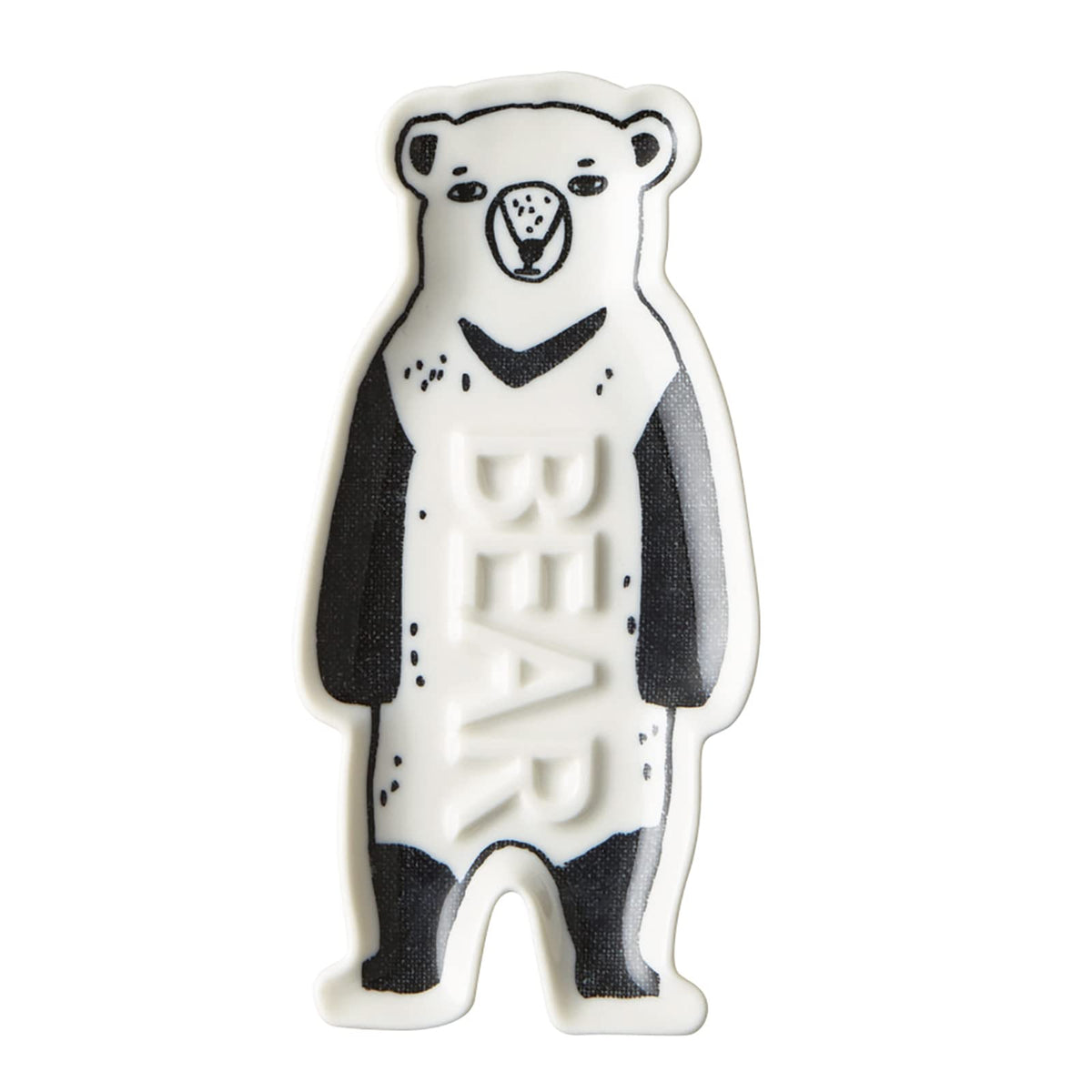 Nakajima 19-457290 Black Bear Soap Dish, Approx. Width 3.2 x Depth 6.9 x Height 0.5 inches (8.3 x 17.3 x 1.4 cm), Bear (Made in Japan)