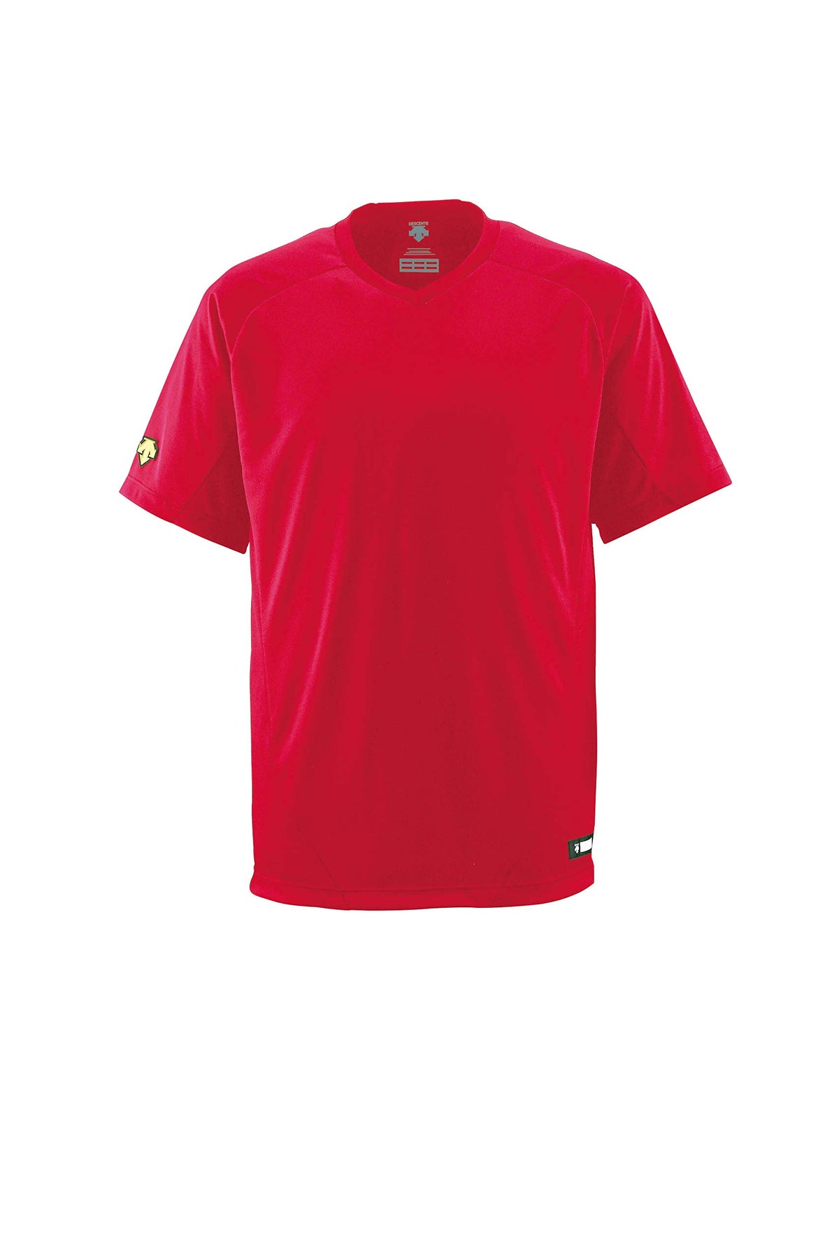 Descente JDB202 Junior Baseball Shirt (V-neck) Red (RED) 160