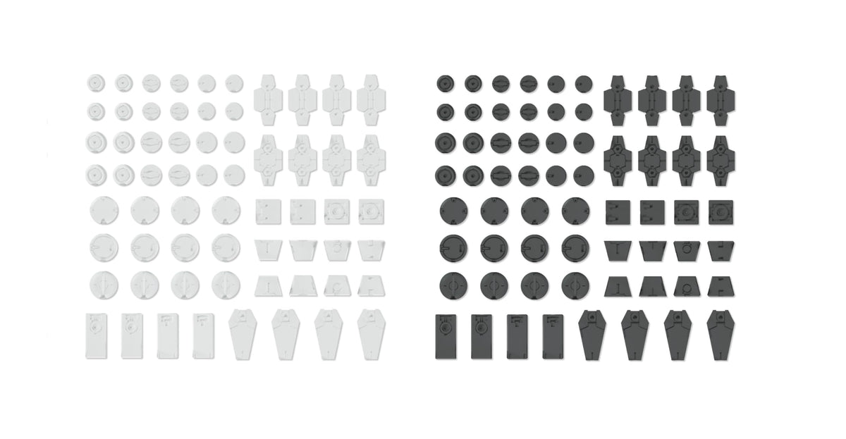 [Purchase Set] 1.2 inches (30 mm) Customized Materials (Decoration Parts 1, White & Gray) Set, Customized Parts for Plastic Models