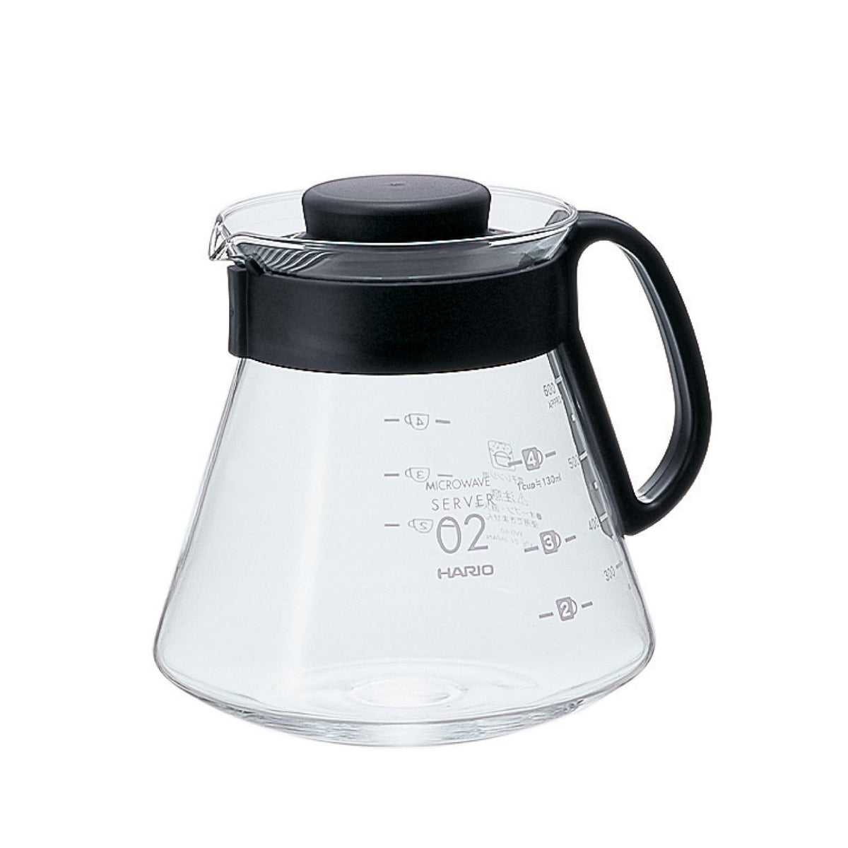 Hario V60 Glass Range Coffee Server, 600ml, Black